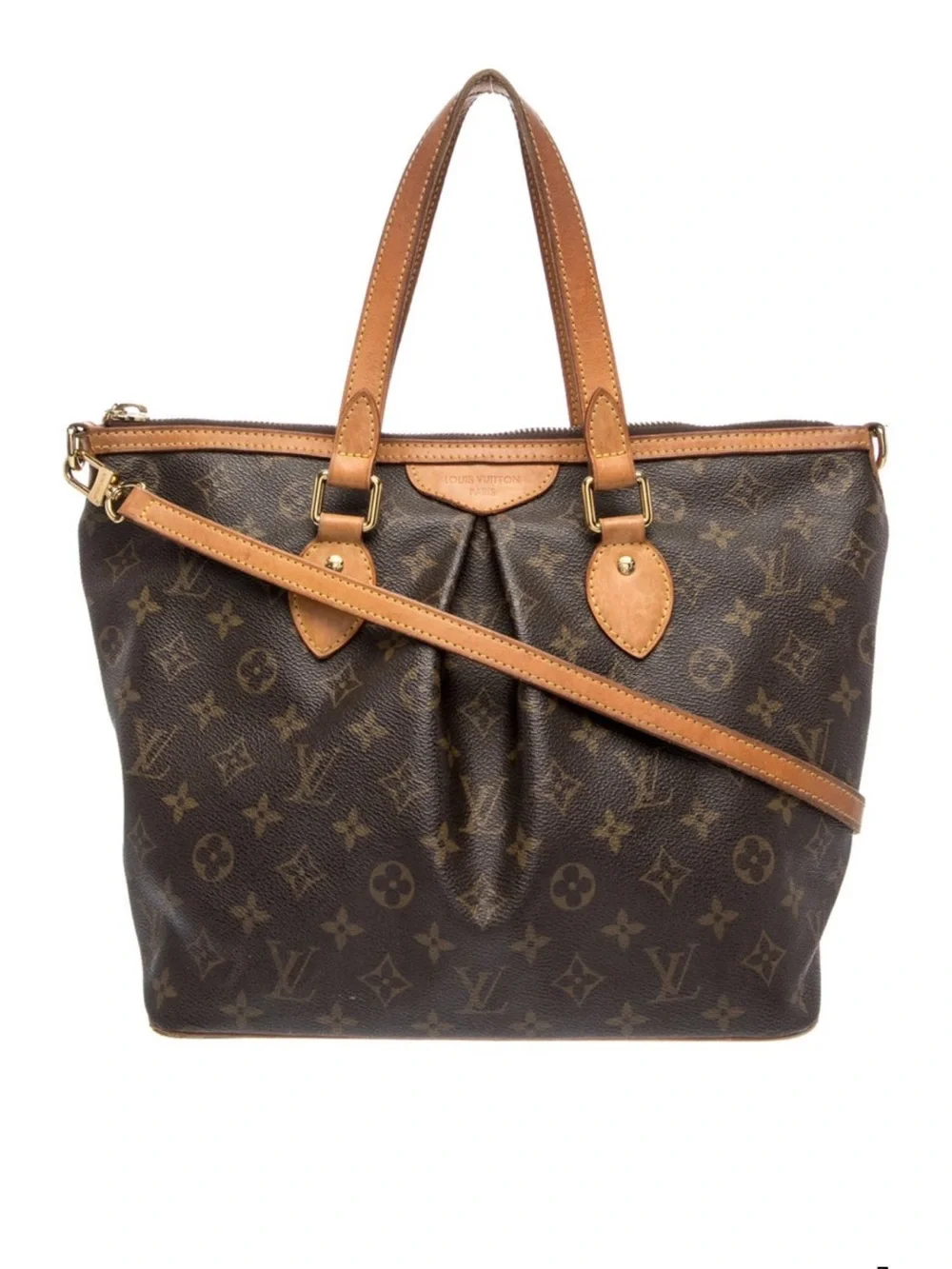 Louis Vuitton Monogram Canvas Tote with Vachetta Trim in Brown and Tan